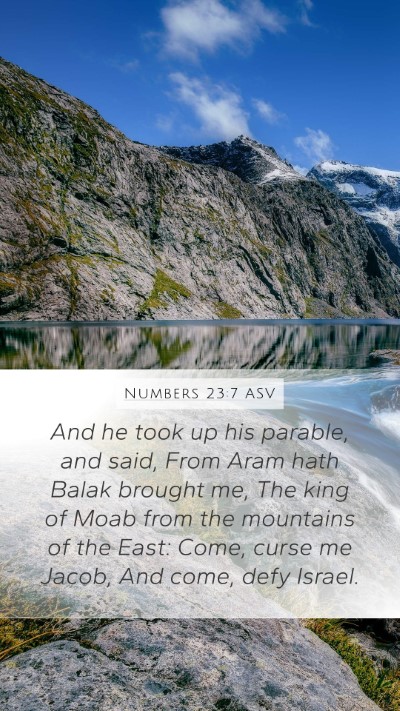 Numbers 23:7 ASV Bible Verse Image