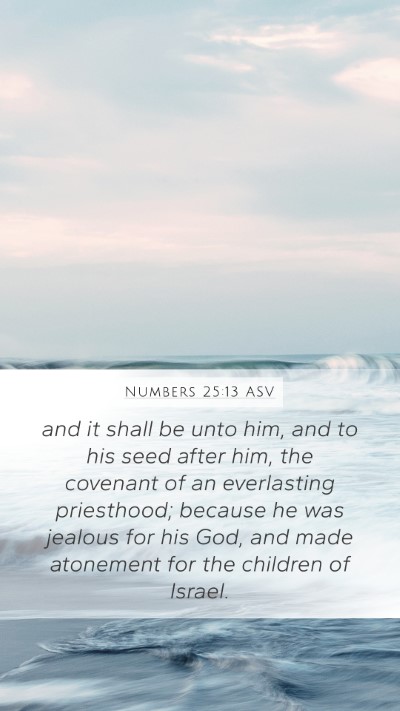 Numbers 25:13 ASV Mobile Phone Wallpaper - and it shall be unto him, and to his seed after - Mobile Bible Verse Wallpaper
