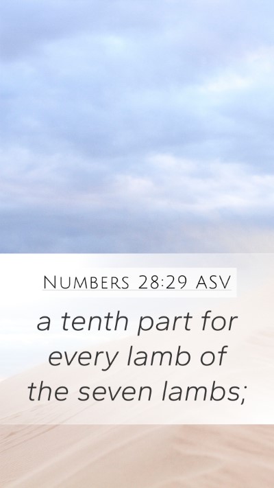Numbers 28:29 ASV Mobile Phone Wallpaper - a tenth part for every lamb of the seven - Mobile Bible Verse Wallpaper