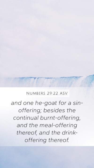 Numbers 29:22 ASV Bible Verse Image
