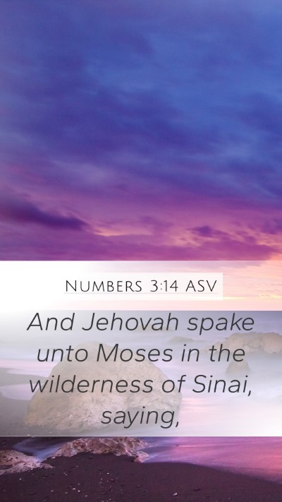 Numbers 3:14 ASV Mobile Phone Wallpaper - And Jehovah spake unto Moses in the wilderness of - Mobile Bible Verse Wallpaper