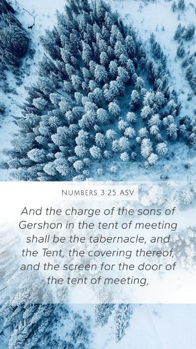 Numbers 3:25 ASV Mobile Phone Wallpaper - And the charge of the sons of Gershon in the tent - Mobile Bible Verse Wallpaper