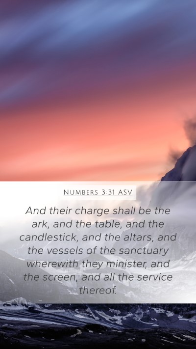 Numbers 3:31 ASV Bible Verse Image