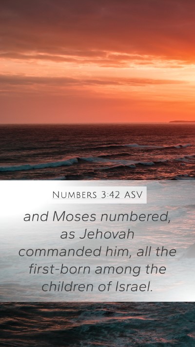 Numbers 3:42 ASV Mobile Phone Wallpaper - and Moses numbered, as Jehovah commanded him, all - Mobile Bible Verse Wallpaper