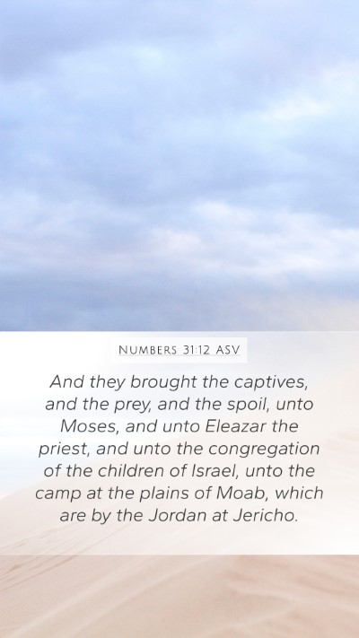 Numbers 31:12 ASV Bible Verse Image