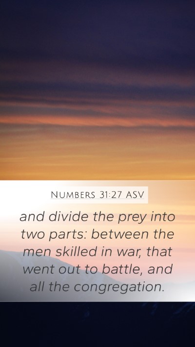 Numbers 31:27 ASV Bible Verse Image