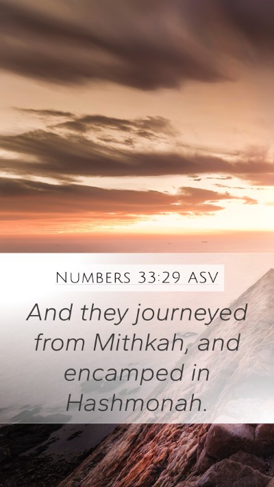 Numbers 33:29 ASV Mobile Phone Wallpaper - And they journeyed from Mithkah, and encamped in - Mobile Bible Verse Wallpaper