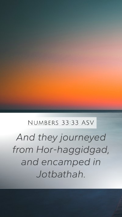 Numbers 33:33 ASV Mobile Phone Wallpaper - And they journeyed from Hor-haggidgad, and - Mobile Bible Verse Wallpaper