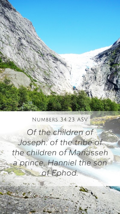 Numbers 34:23 ASV Mobile Phone Wallpaper - Of the children of Joseph: of the tribe of the - Mobile Bible Verse Wallpaper
