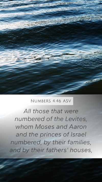 Numbers 4:46 ASV Mobile Phone Wallpaper - All those that were numbered of the Levites, whom - Mobile Bible Verse Wallpaper