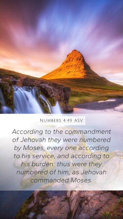 Numbers 4:49 ASV Bible Verse Image