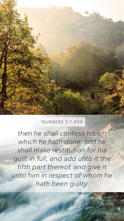 Numbers 5:7 ASV Bible Verse Image
