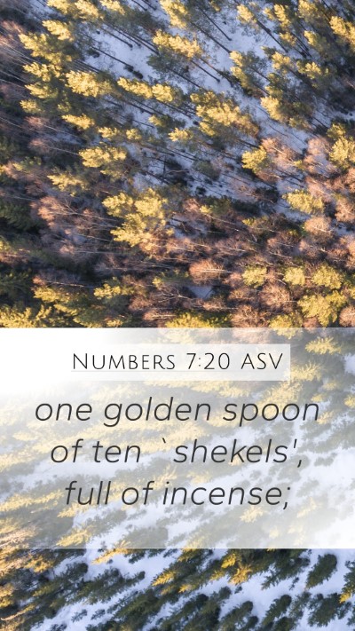 Numbers 7:20 ASV Mobile Phone Wallpaper - one golden spoon of ten `shekels', full of - Mobile Bible Verse Wallpaper