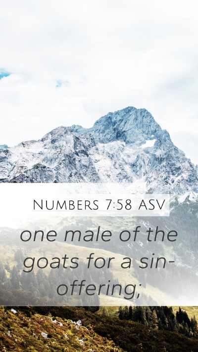 Numbers 7:58 ASV Mobile Phone Wallpaper - one male of the goats for a - Mobile Bible Verse Wallpaper