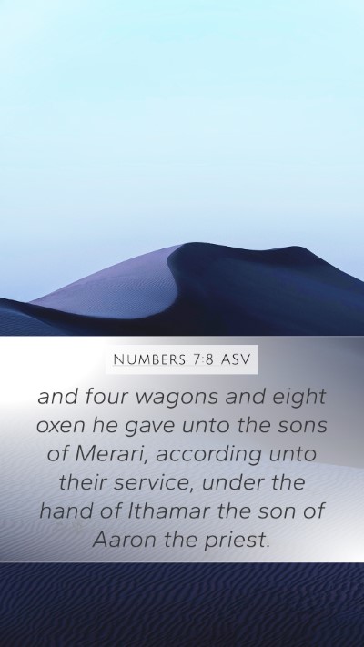 Numbers 7:8 ASV Bible Verse Image