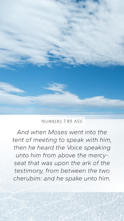 Numbers 7:89 ASV Bible Verse Image
