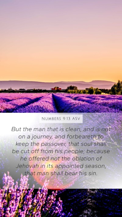 Numbers 9:13 ASV Bible Verse Image
