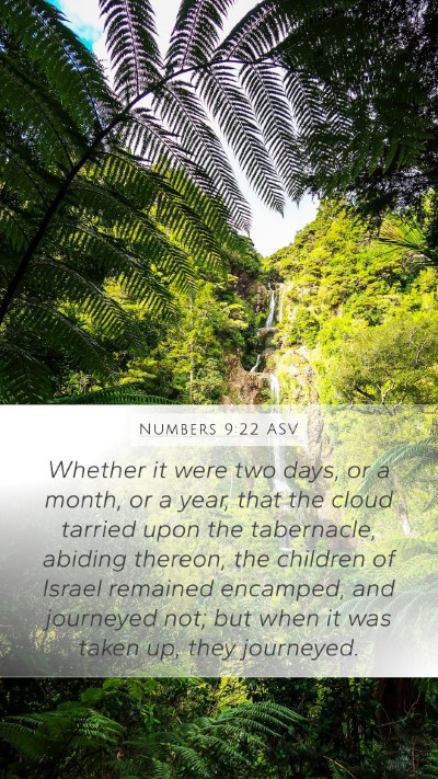 Numbers 9:22 ASV Mobile Phone Wallpaper - Whether it were two days, or a month, or a year, - Mobile Bible Verse Wallpaper