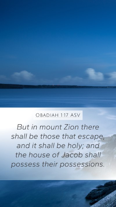 Obadiah 1:17 ASV Bible Verse Image