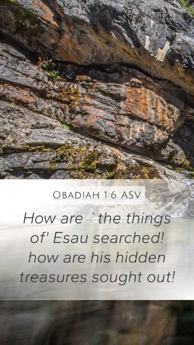 Obadiah 1:6 ASV Mobile Phone Wallpaper - How are `the things of' Esau searched! how are - Mobile Bible Verse Wallpaper
