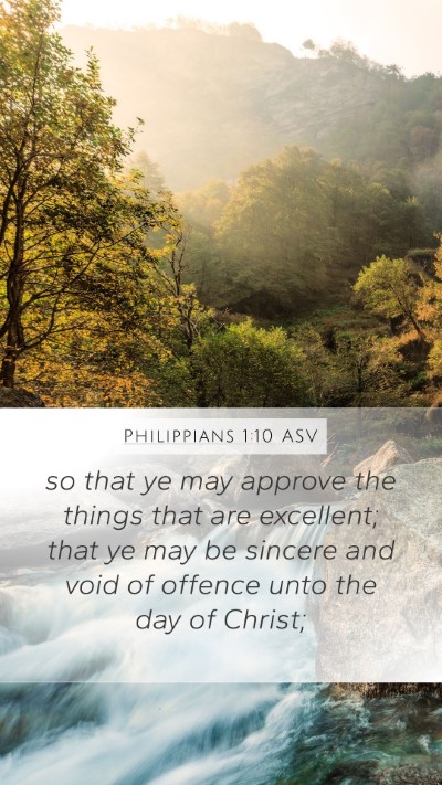 Philippians 1:10 ASV Bible Verse Image