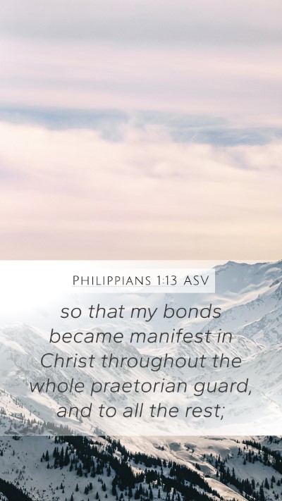 Philippians 1:13 ASV Bible Verse Image