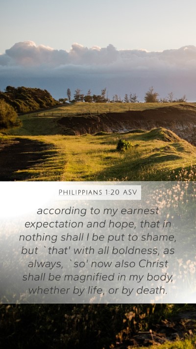 Philippians 1:20 ASV Bible Verse Image