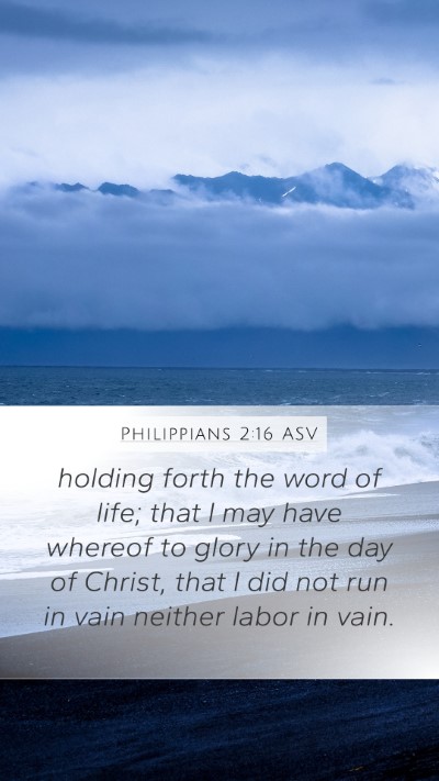 Philippians 2:16 ASV Bible Verse Image