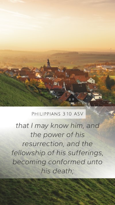 Philippians 3:10 ASV Bible Verse Image