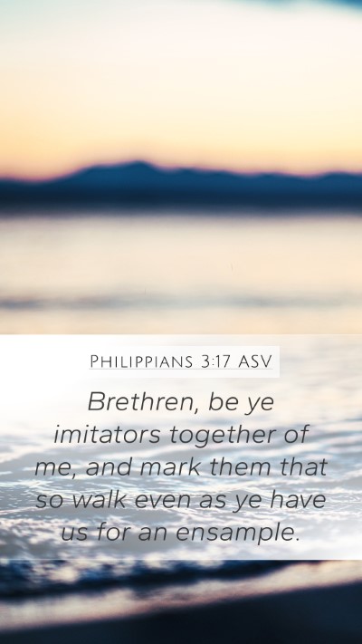 Philippians 3:17 ASV Bible Verse Image