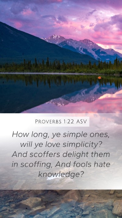 Proverbs 1:22 ASV Bible Verse Image