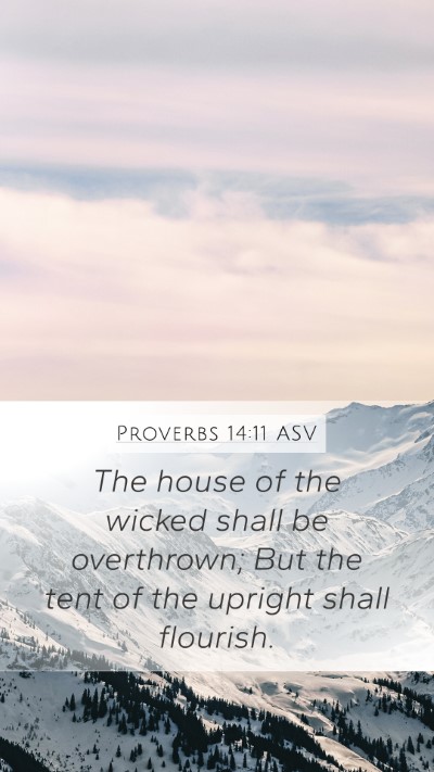 Proverbs 14:11 ASV Mobile Phone Wallpaper - The house of the wicked shall be overthrown; But - Mobile Bible Verse Wallpaper