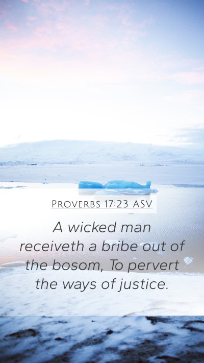 Proverbs 17:23 ASV Bible Verse Image
