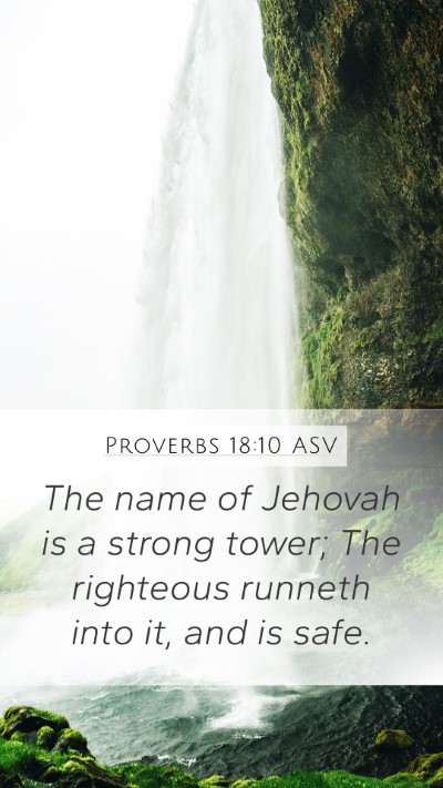 Proverbs 18:10 ASV Bible Verse Image