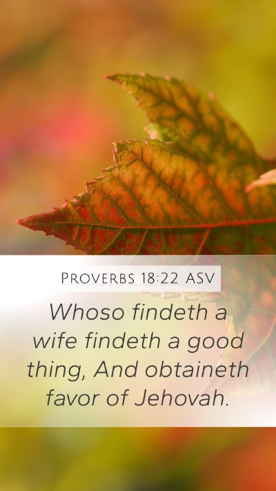 Proverbs 18:22 ASV Bible Verse Image