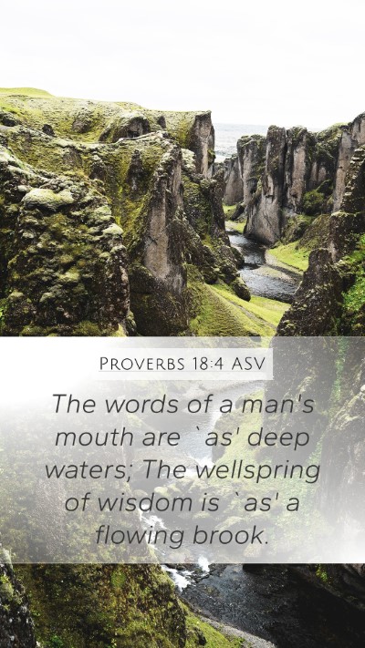 Proverbs 18:4 ASV Bible Verse Image