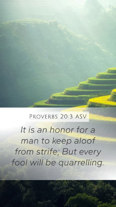 Proverbs 20:3 ASV Bible Verse Image