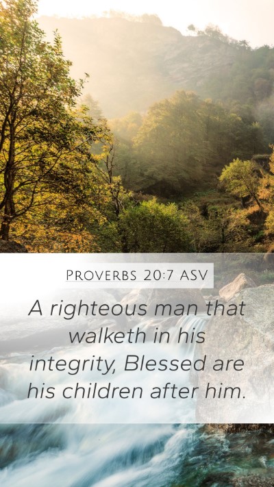 Proverbs 20:7 ASV Bible Verse Image