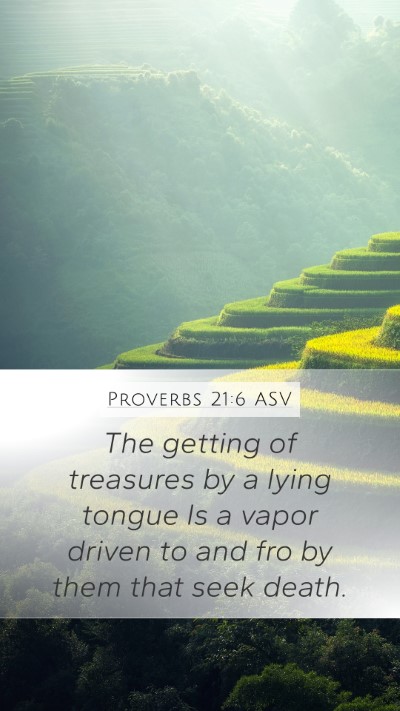 Proverbs 21:6 ASV Bible Verse Image
