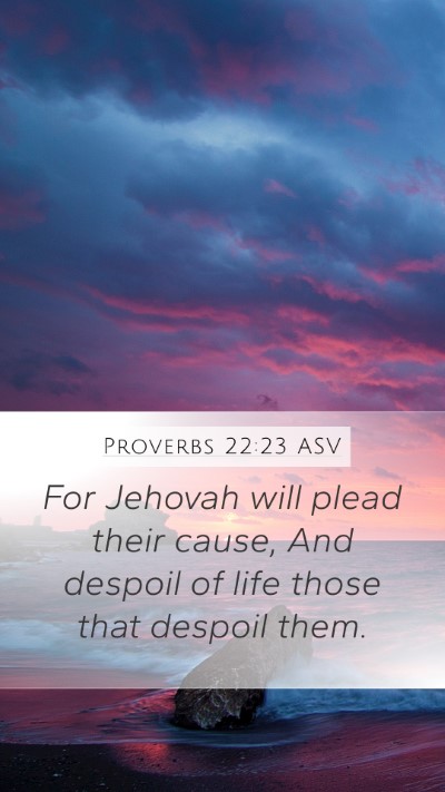 Proverbs 22:23 ASV Bible Verse Image