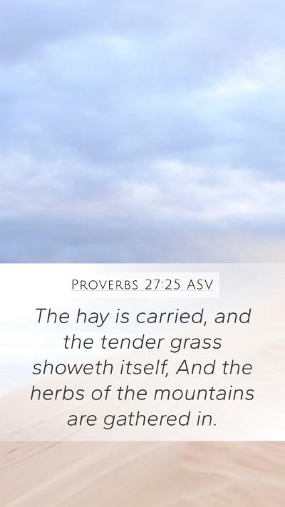 Proverbs 27:25 ASV Mobile Phone Wallpaper - The hay is carried, and the tender grass showeth - Mobile Bible Verse Wallpaper