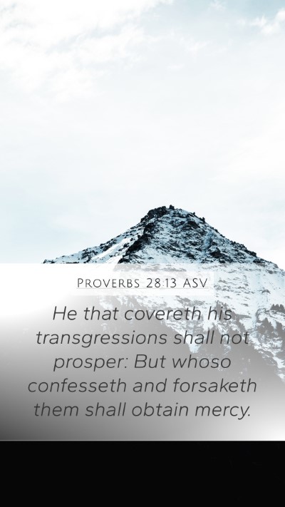 Proverbs 28:13 ASV Bible Verse Image