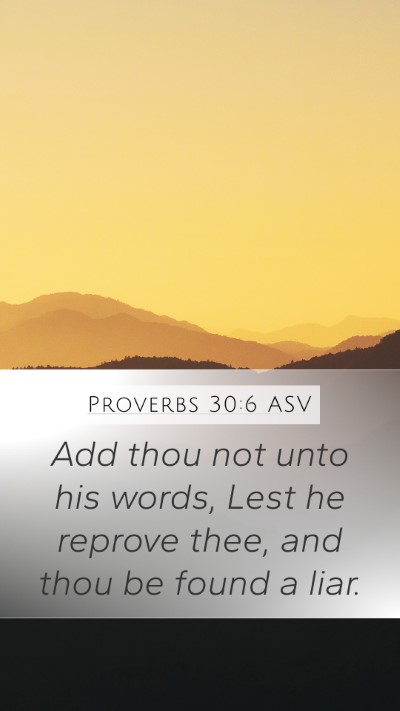 Proverbs 30:6 ASV Bible Verse Image