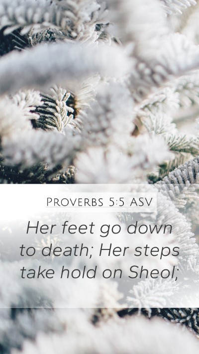 Proverbs 5:5 ASV Bible Verse Image