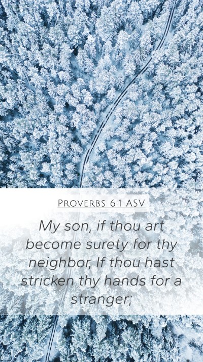 Proverbs 6:1 ASV Mobile Phone Wallpaper - My son, if thou art become surety for thy - Mobile Bible Verse Wallpaper
