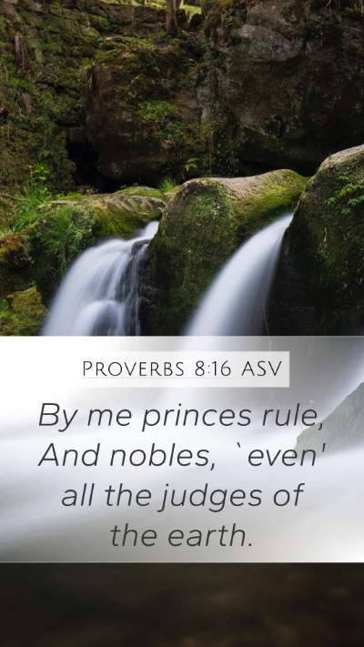 Proverbs 8:16 ASV Mobile Phone Wallpaper - By me princes rule, And nobles, `even' all the - Mobile Bible Verse Wallpaper