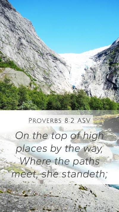 Proverbs 8:2 ASV Bible Verse Image