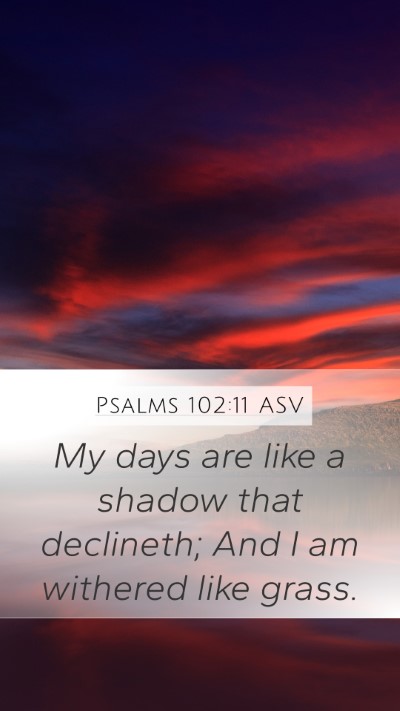Psalms 102:11 ASV Bible Verse Image