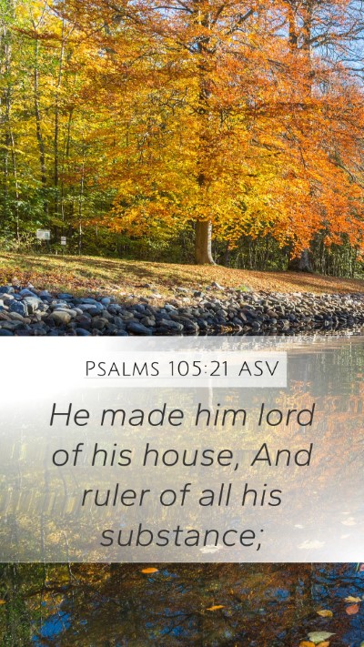 Psalms 105:21 ASV Bible Verse Image