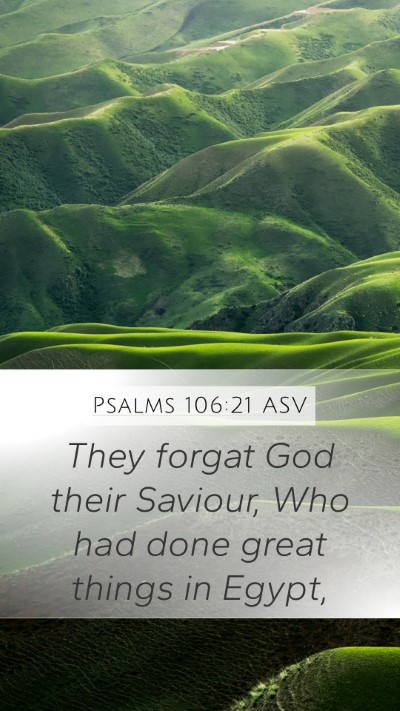 Psalms 106:21 ASV Bible Verse Image